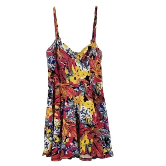 MINKPINK Floral Mini Dress Womens Size Large L Summer Beach - Picture 1 of 7